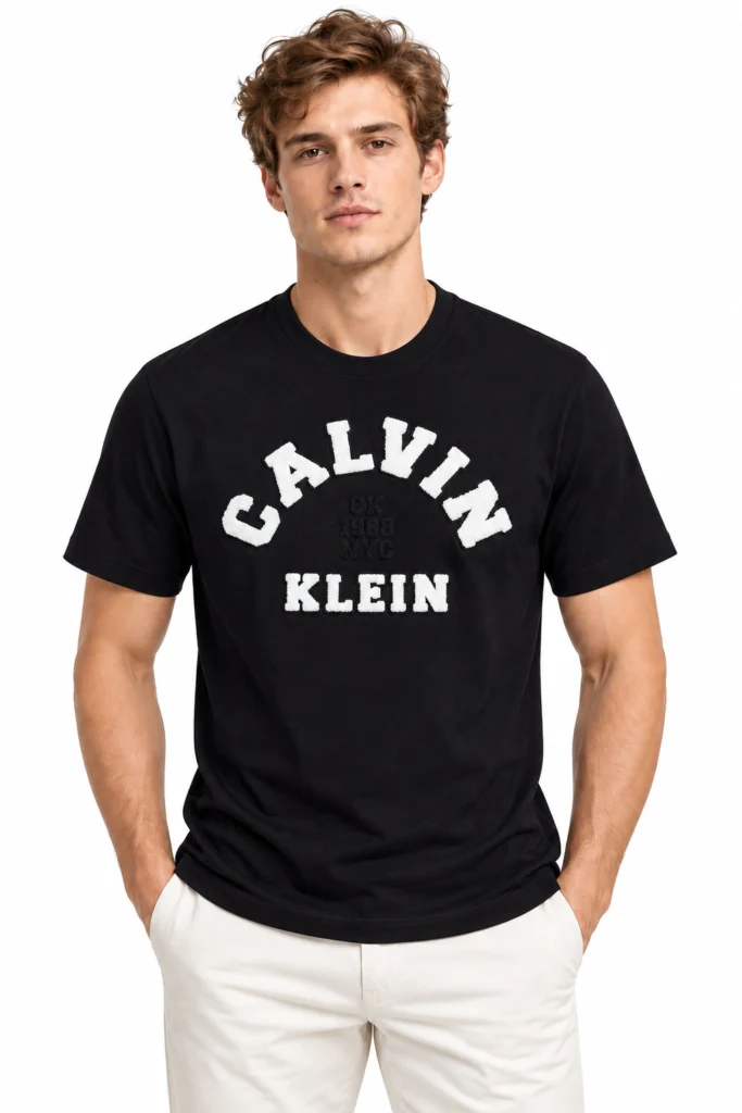 Black Arched-Letter Graphic T-Shirt