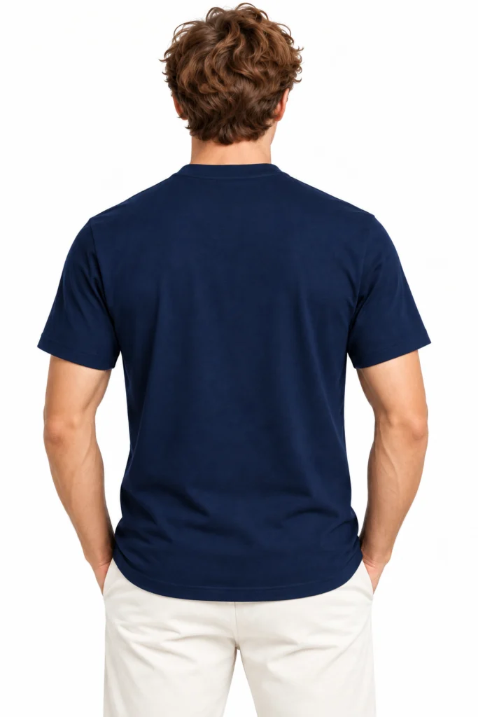 Navy Stacked-Text Graphic T-Shirt