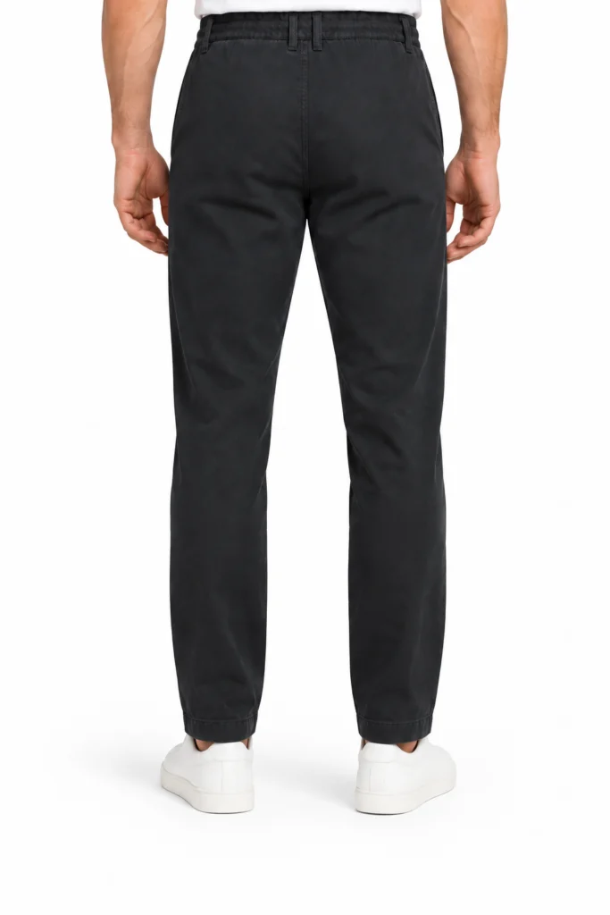 Dark Trousers with Braided Waist Cord