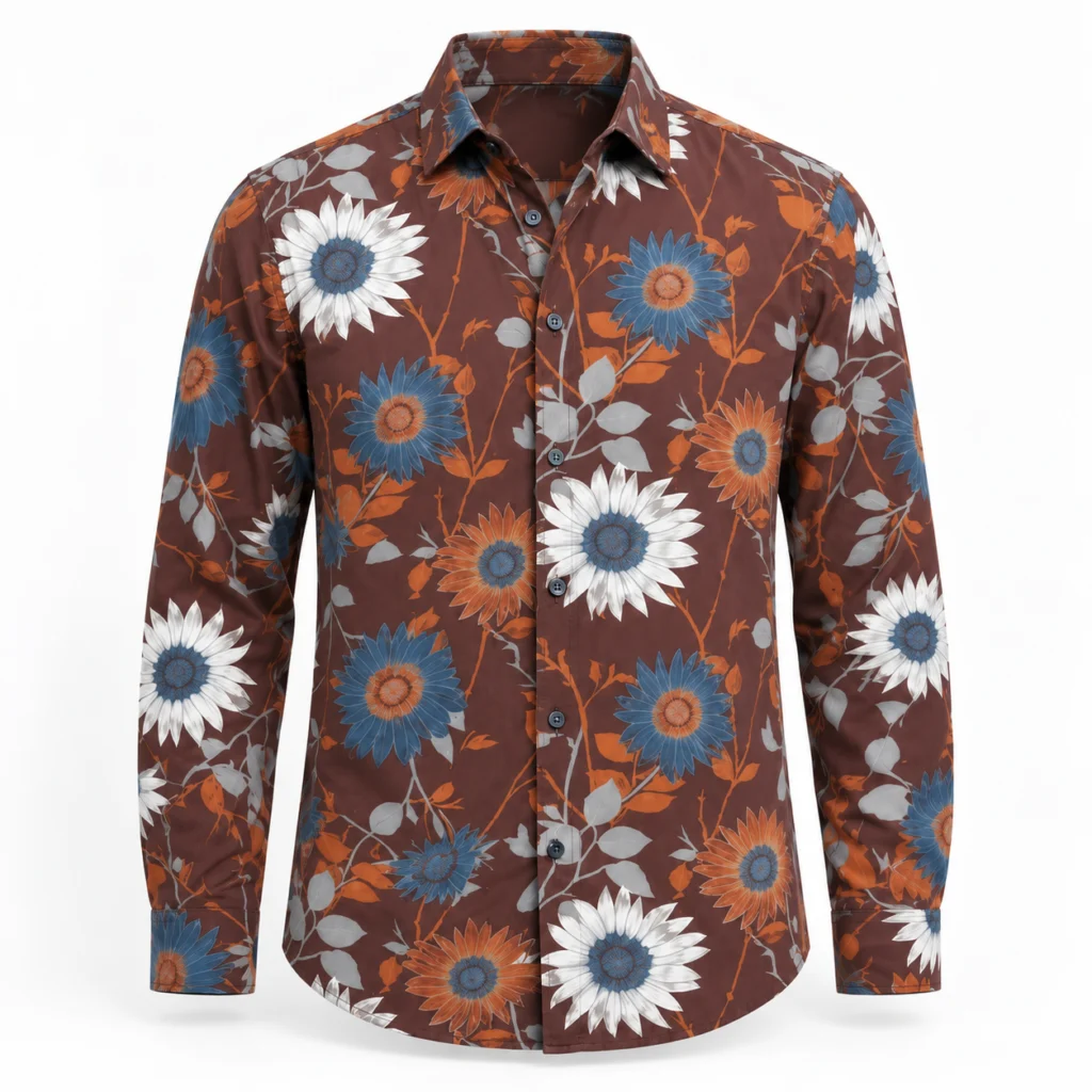 Autumn Bloom Shirt – Brown