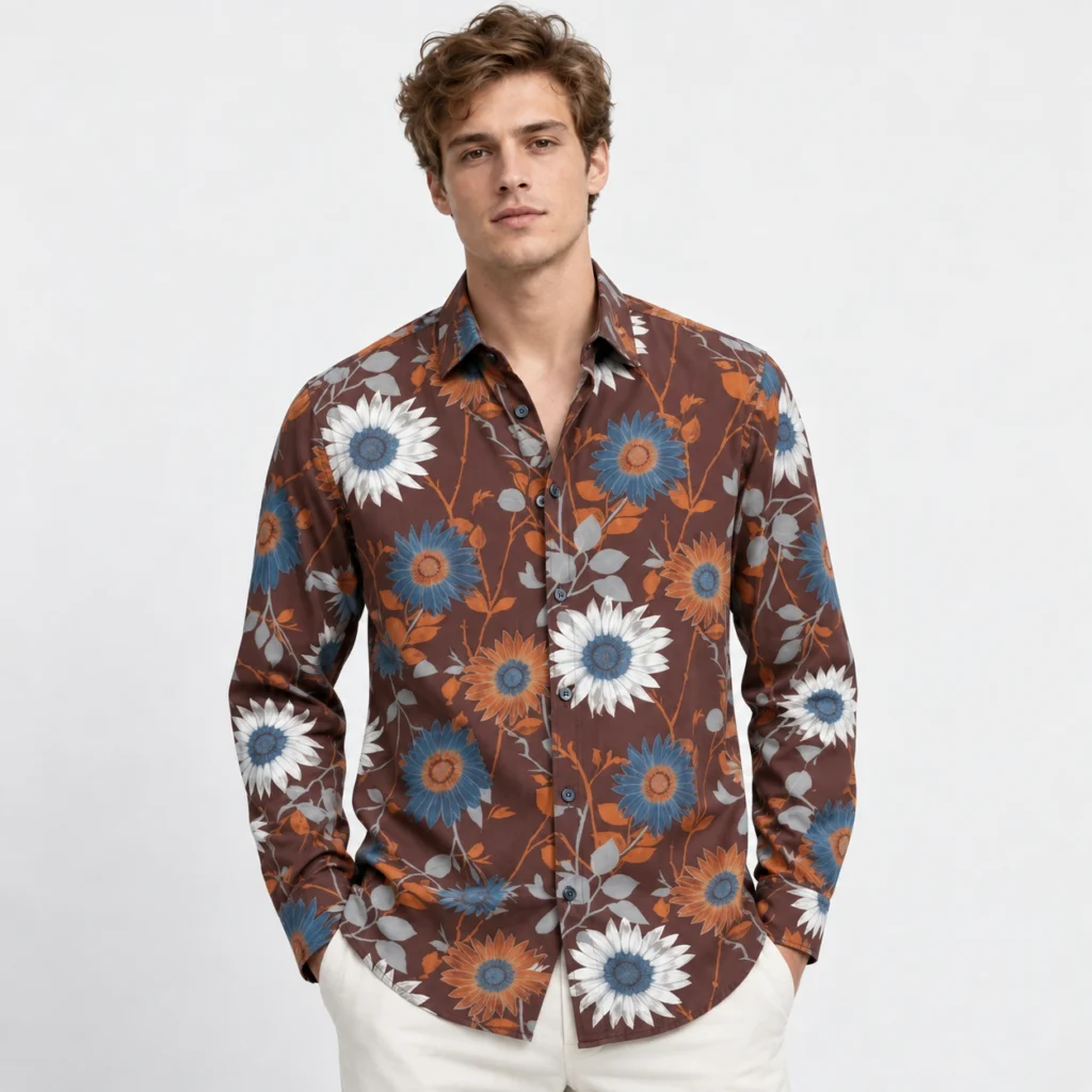 Autumn Bloom Shirt – Brown